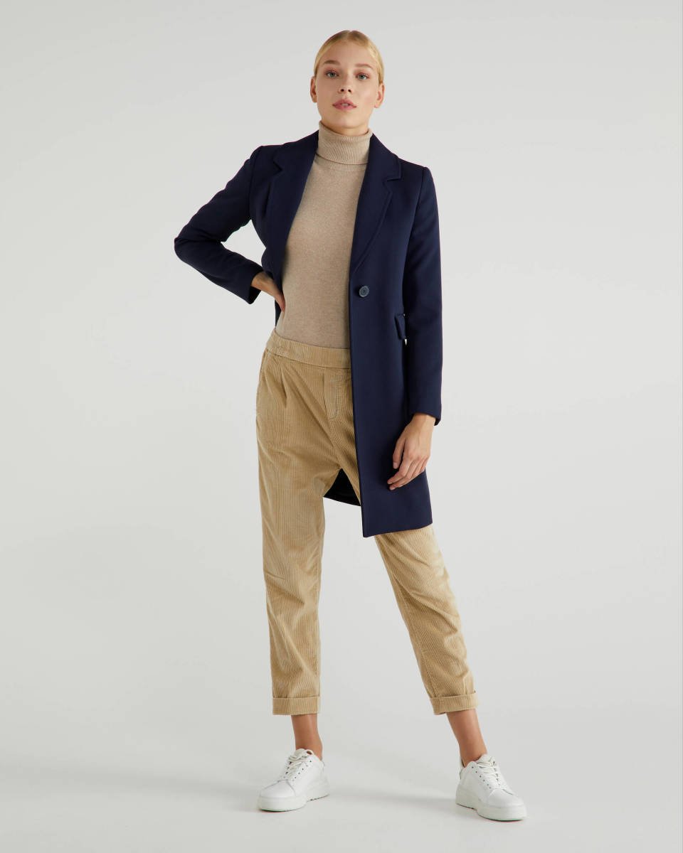 Cappotto Benetton blu collezione autunno inverno 2020 2021