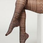 Collant a rete Calzedonia con fantasie geometriche inverno 2020 2021