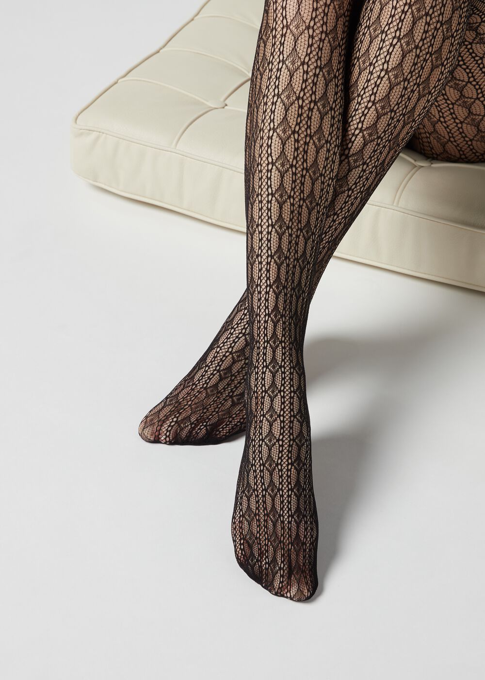 Collant a rete motivo geometrico Calzedonia