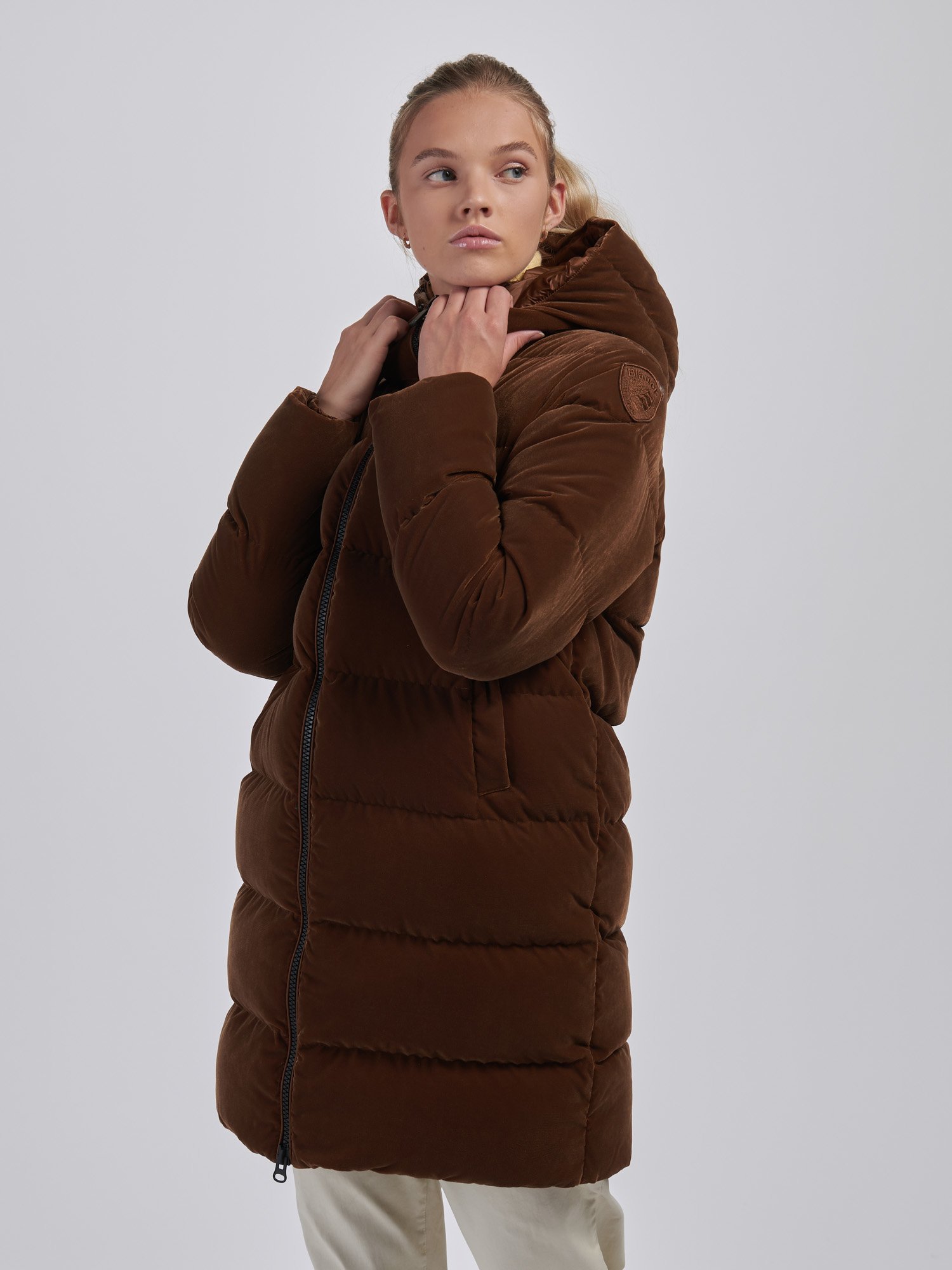 Piumino lungo in velluto donna Blauer inverno 2020 2021