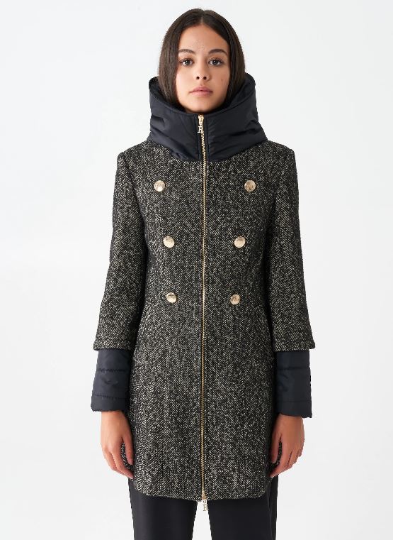 Cappotto con inserti in piumino Rinascimento inverno 2020 2021