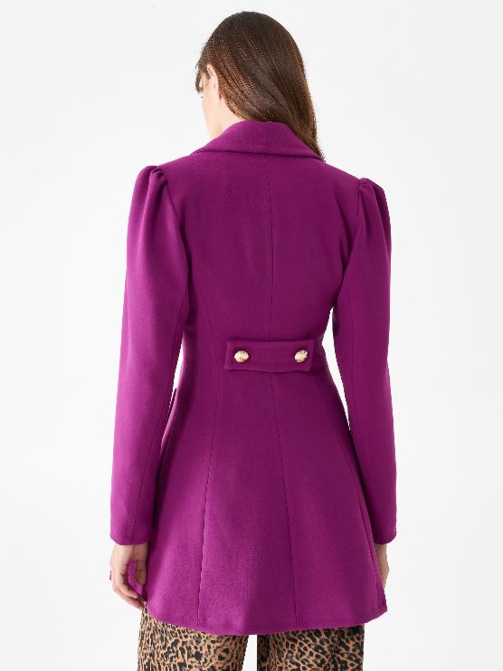 Cappotto viola con martingala Rinascimento inverno 2021
