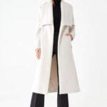 Elegante cappotto lungo a vestaglia bianco Rinascimento collezione 2021