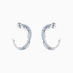 Orecchini a cerchio Twist Swarovski azzurro inverno 2020 2021