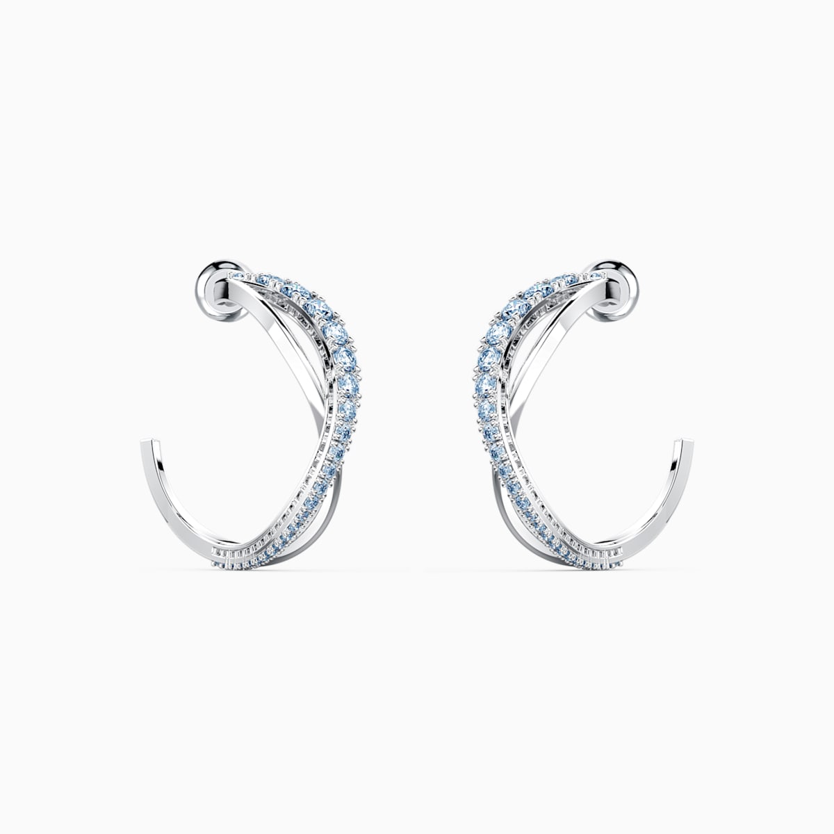 Orecchini a cerchio Twist Swarovski azzurro inverno 2020 2021