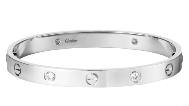 Bracciale Cartier Love 4 diamanti in oro bianco Bracciale Cartier Love 4 diamanti in oro bianco