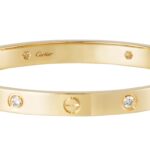 Bracciale Cartier Love 4 diamanti in oro giallo