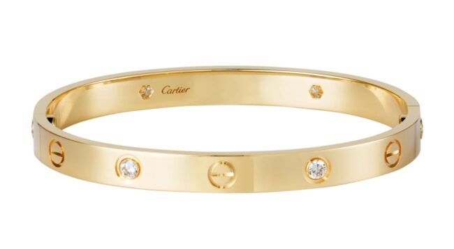Bracciale Cartier Love 4 diamanti in oro giallo Bracciale Cartier Love 4 diamanti in oro giallo