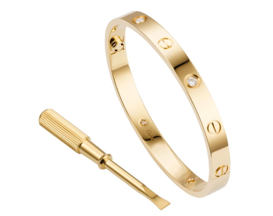 Bracciale Cartier Love 4 diamanti oro giallo