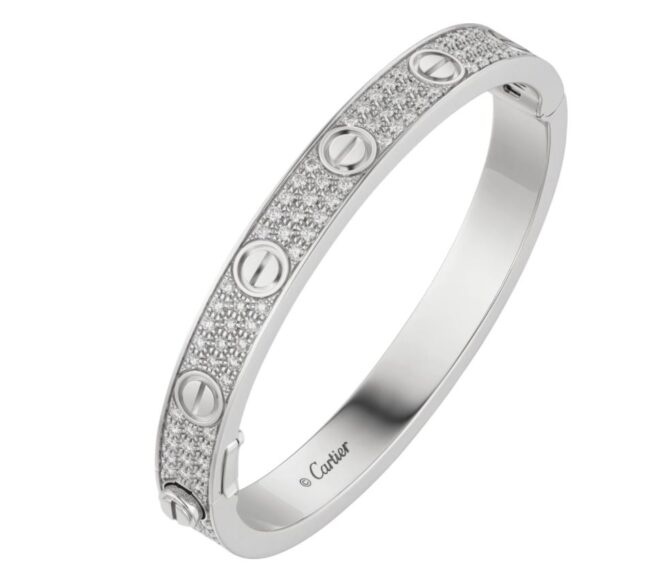 Bracciale Cartier con diamanti in oro bianco Bracciale Cartier con diamanti in oro bianco