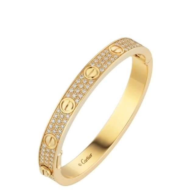 Bracciale Love Cartier Pave diamanti in oro giallo