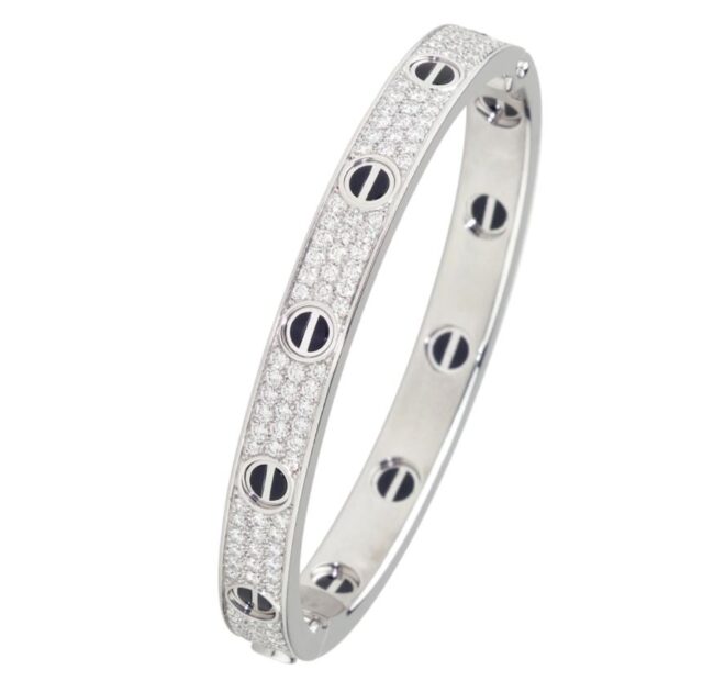Brcciale Love Cartier con diamanti e ceramica nera Brcciale Love Cartier con diamanti e ceramica nera