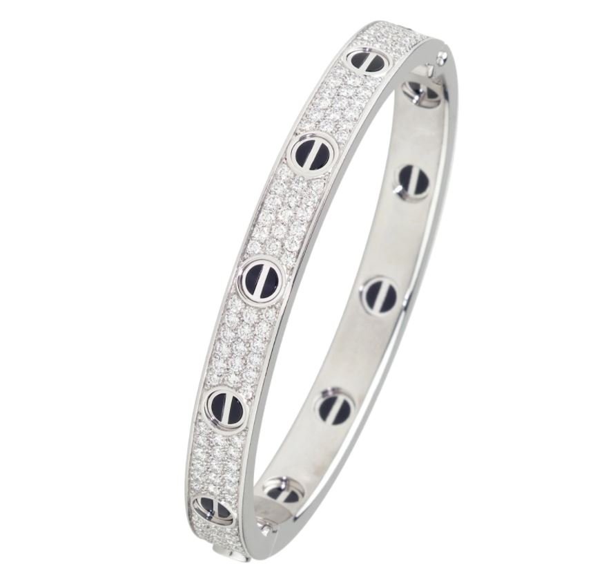 Brcciale Love Cartier con diamanti e ceramica nera
