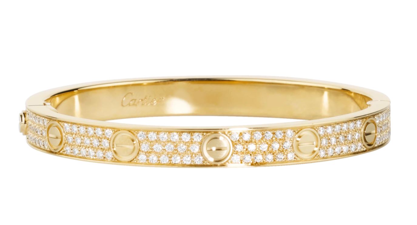 Cartier love Bracelet con diamanti in oro giallo