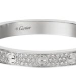 Love Bracelet Cartier pave di diamanti in oro bianco
