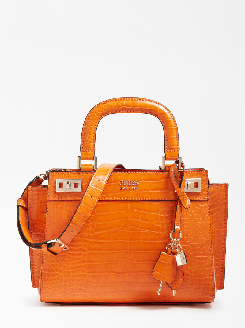 Borsa Guess elegante arancione modello Katey Collezione Primavera Estate 2021