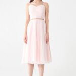Abito da cerimonia in tulle rosa Rinascimento estate 2021