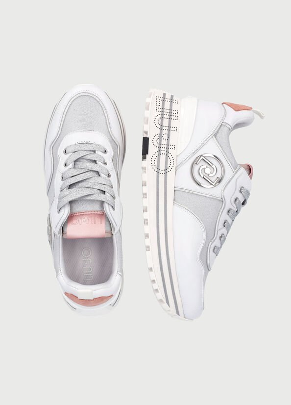 Nuove Sneakers Liu Jo in pelle bianca con dettagli metallizzati estate 2021
