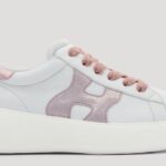 Nuove Hogan Rebel collezione estate 2021 bianche con dettagli rosa perlato