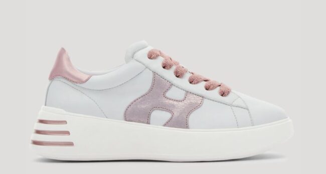 Nuove Hogan Rebel collezione estate 2021 bianche con dettagli rosa perlato Nuove Hogan Rebel collezione estate 2021 bianche con dettagli rosa perlato