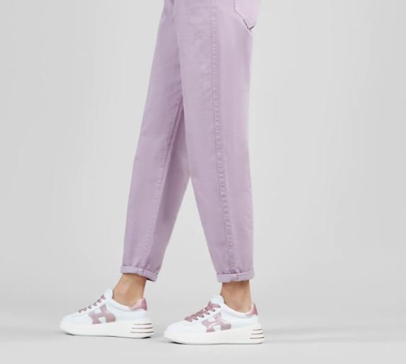 Nuove scarpe Hogan Rebel collezione estate 2021 bianche con dettagli rosa perlato Nuove scarpe Hogan Rebel collezione estate 2021 bianche con dettagli rosa perlato