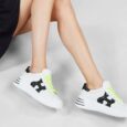 Nuove sneakers in pelle bianca con logo nero glitterato Hogan primavera 2021