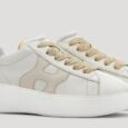 Nuove sneakers in pelle bianca e oro Hogan primavera 2021
