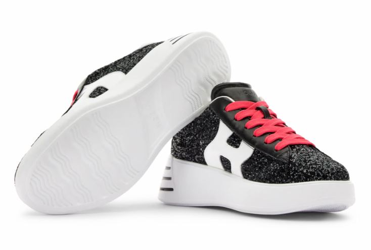 Nuove sneakers nere glitterate Hogan primavera estate 2021