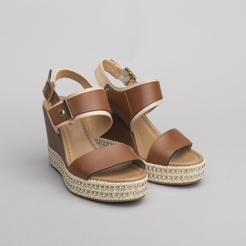 Sandali con zeppa in pelle NG