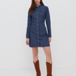Vestito chemisier in denim a maniche lunghe Motivi primavera 2021