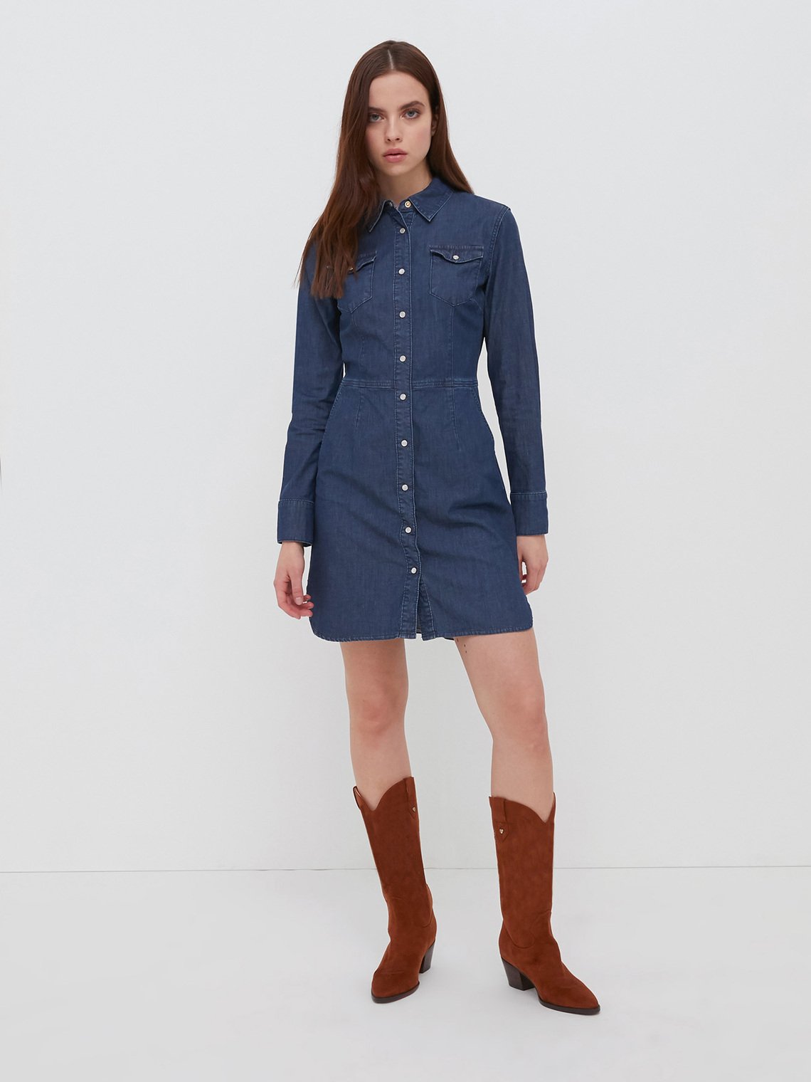 Vestito chemisier in denim a maniche lunghe Motivi primavera 2021