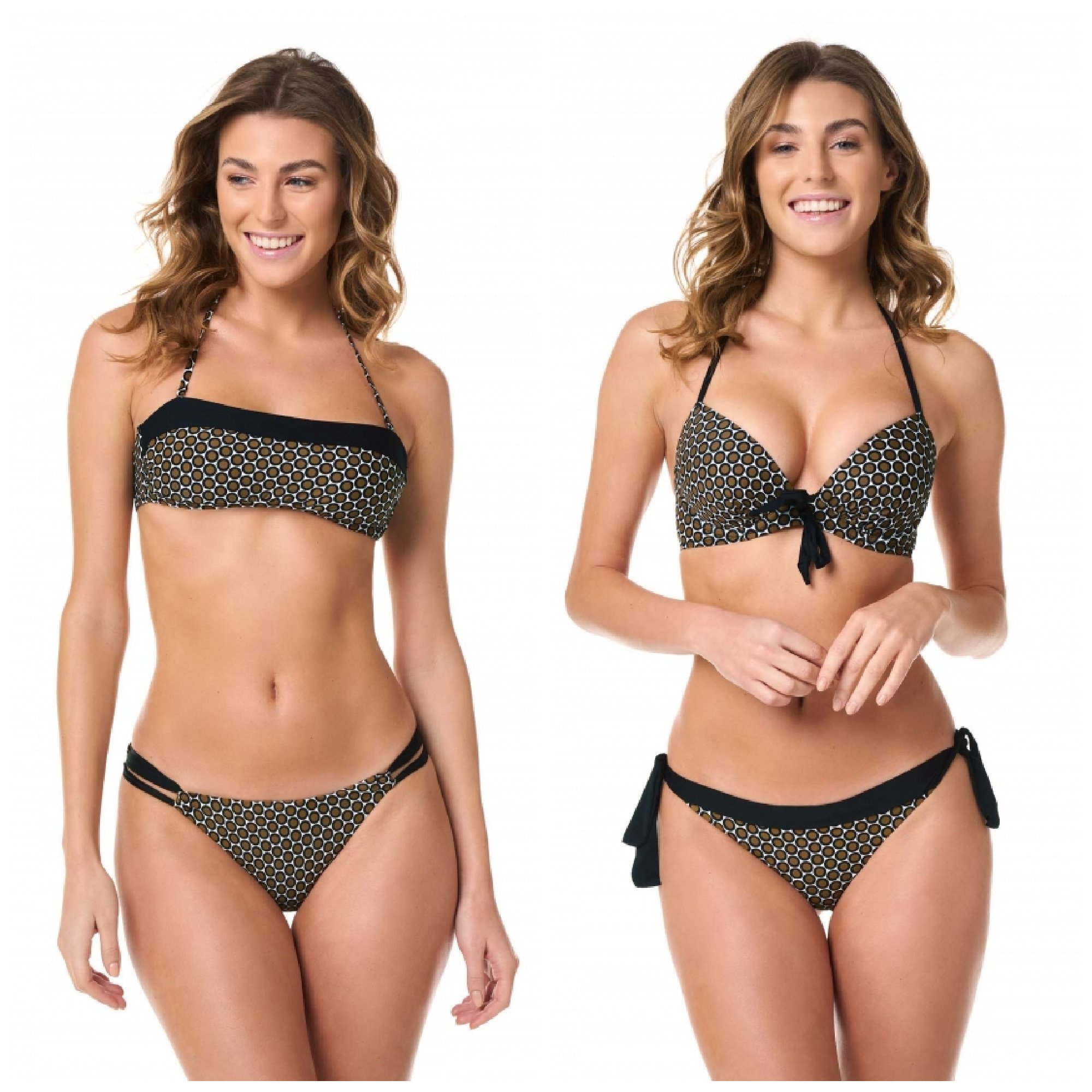 Bikini a pois a fascia e push up Goldenpoint 2021