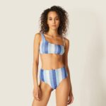 Bikini monospalla in tessuto lurex a righe Yamamay