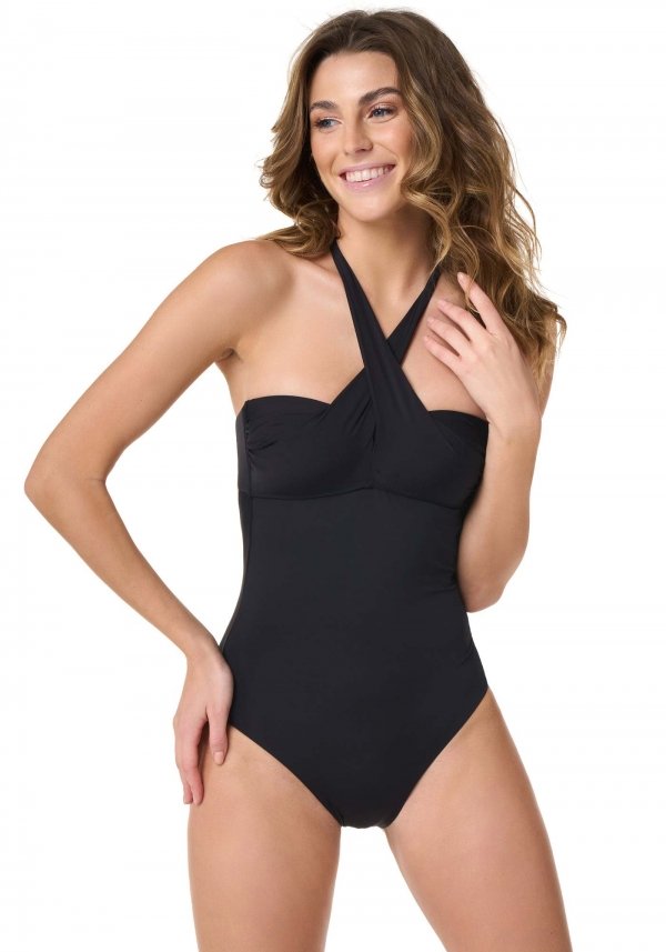 Costume intero nero a fascia Goldenpoint 2021