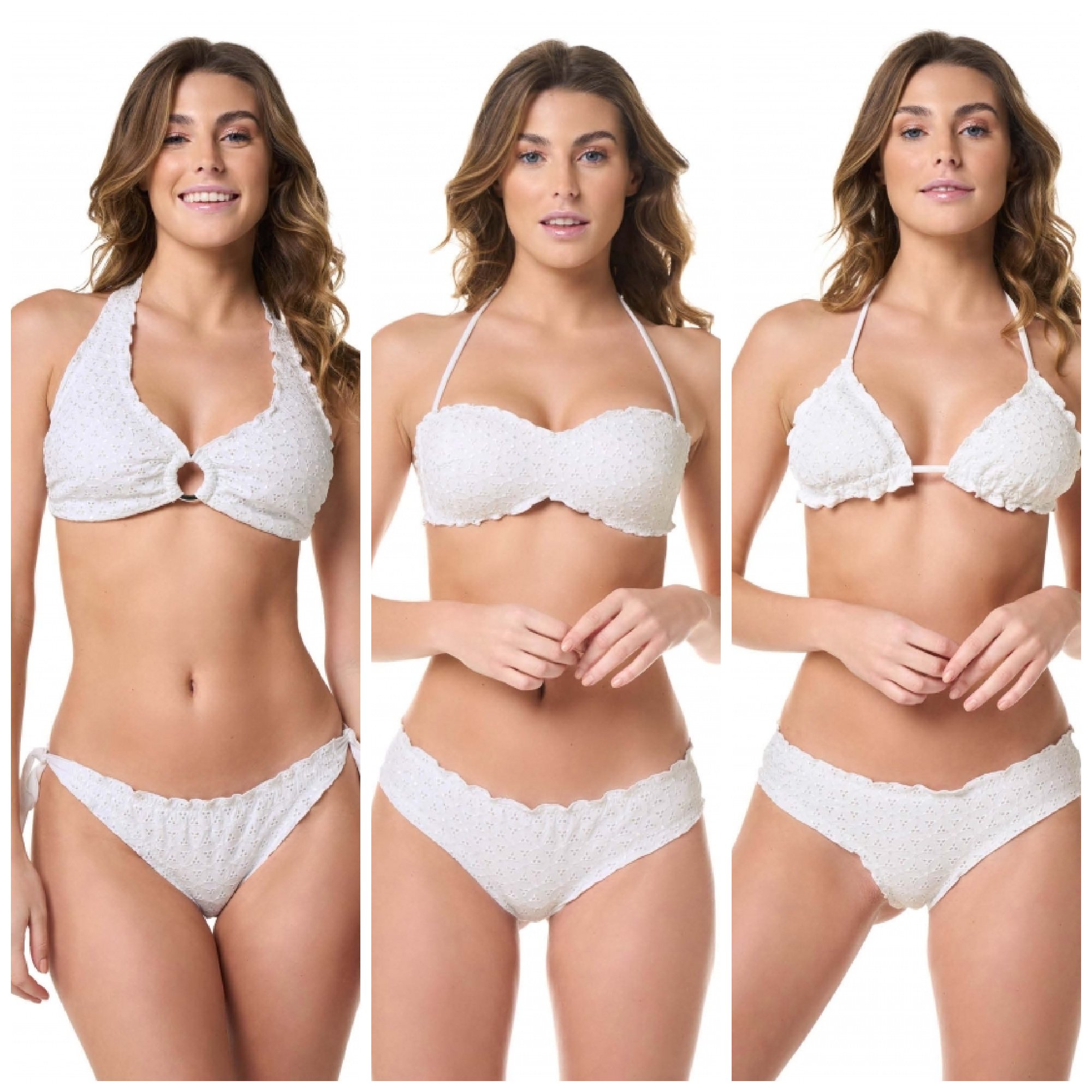 Costumi a bagno in sangallo bianco Goldenpoint 2021