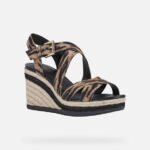 Sandali con zeppe Geox animalier