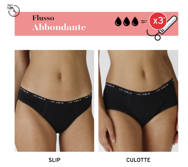 Slip e culotte da ciclo lavabili Lovable flusso abbondante Slip e culotte da ciclo lavabili Lovable flusso abbondante