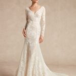 Abito da sposa a sirena a maniche lunghe modello Monia