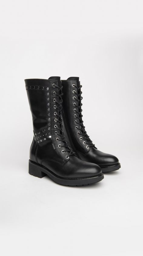 Nero GIardini Anfibi con borchie Inverno 2021 2022