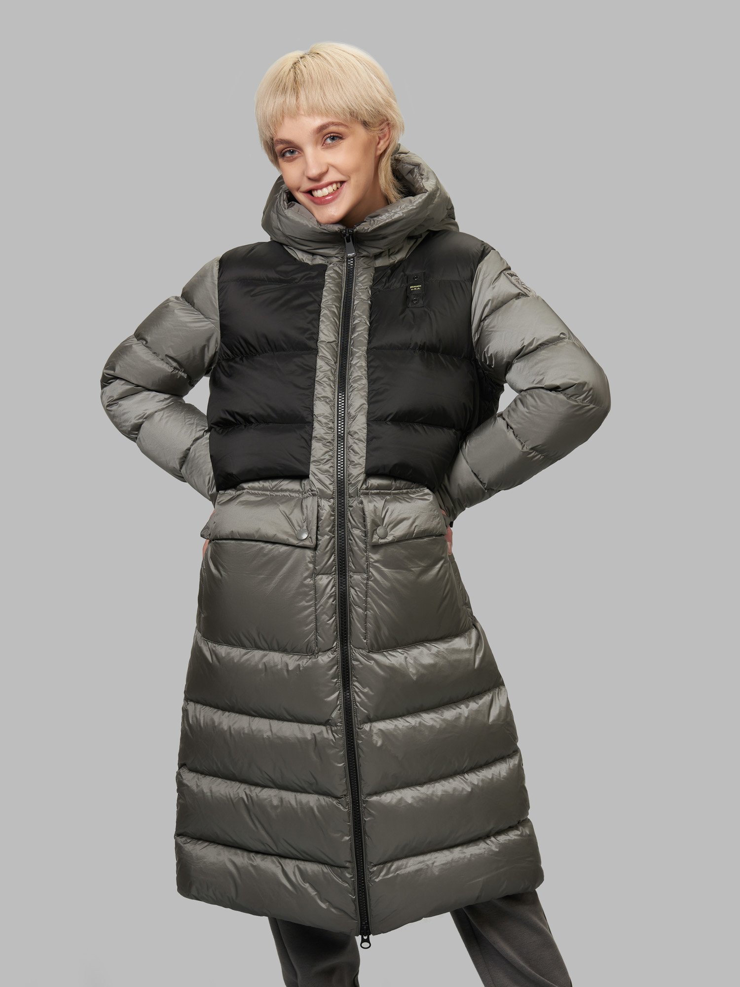 Piumino lungo bicolore Blauer donna inverno 2022