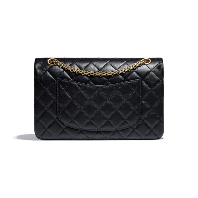 Chanel 2.55 grande in pelle nera invecchiata Chanel 2.55 grande in pelle nera invecchiata