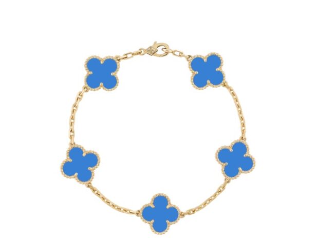 Bracciale Van Cleef in agata azzurra Bracciale Van Cleef in agata azzurra