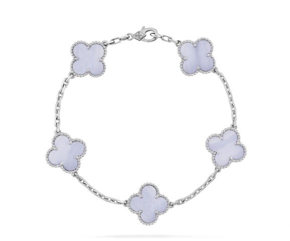 Bracciale Van Cleef in oro bianco e calcedonio Bracciale Van Cleef in oro bianco e calcedonio