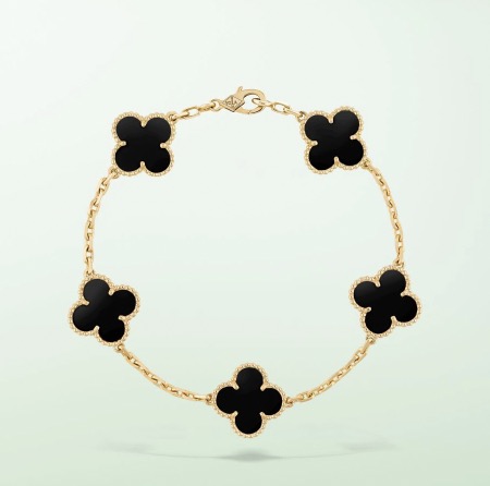 Bracciale vintage Alhambra in onice e oro giallo
