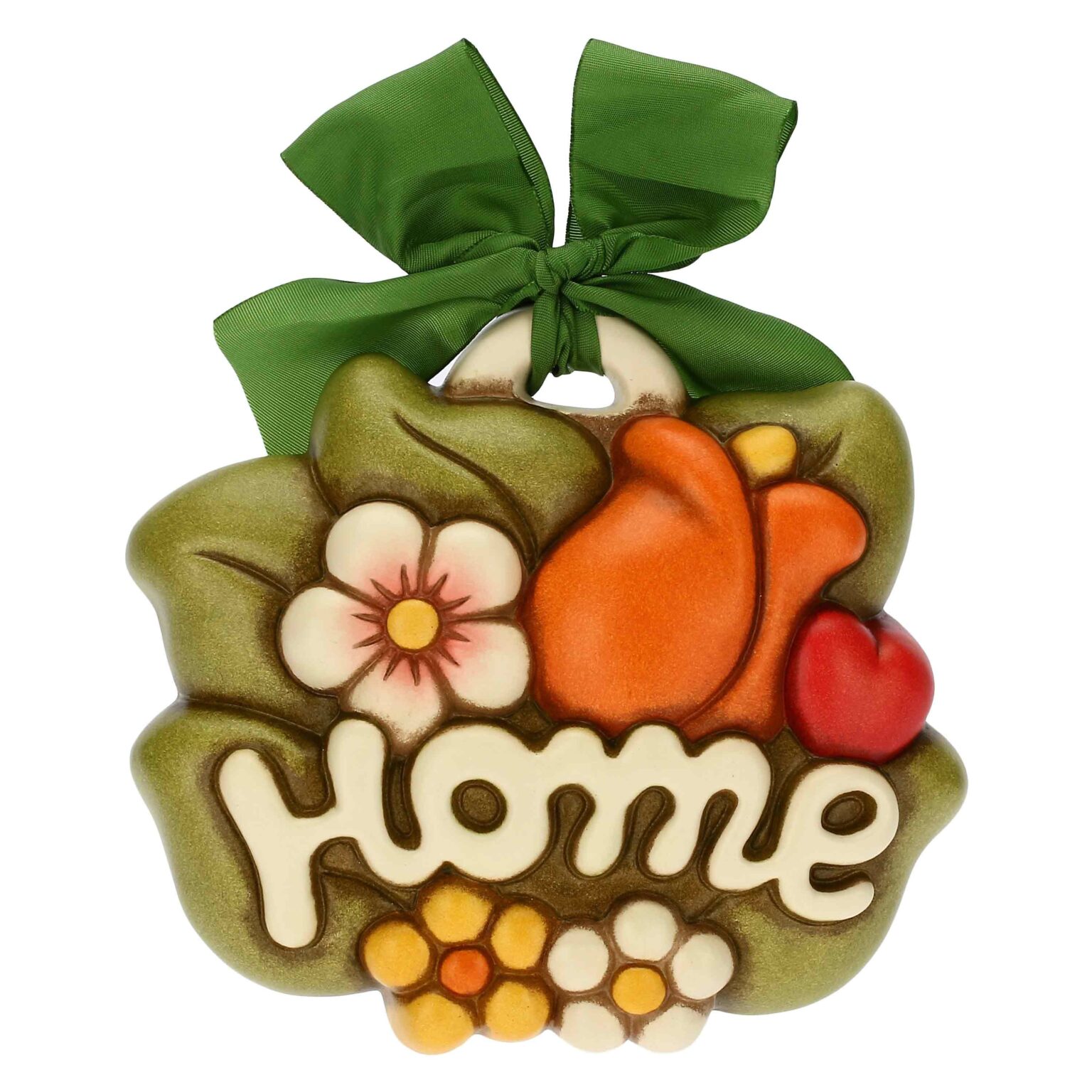 Formella In Ceramica THUN 'Home Sweet Home' Da Appendere - Decorazione Per Casa, Dimensioni 23,8x20,5 Cm