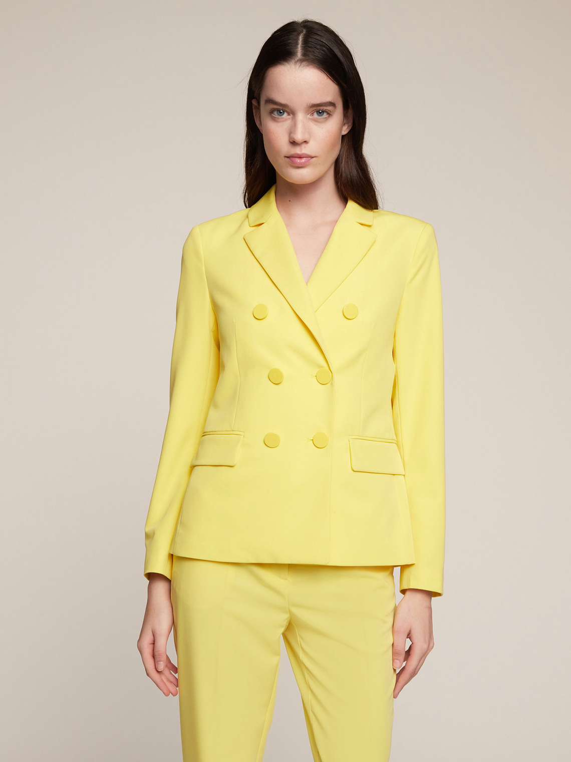 Giacca Blazer Doppiopetto In Poliviscosa – Primavera/estate 2025, Corta E Leggera Con Fodera
