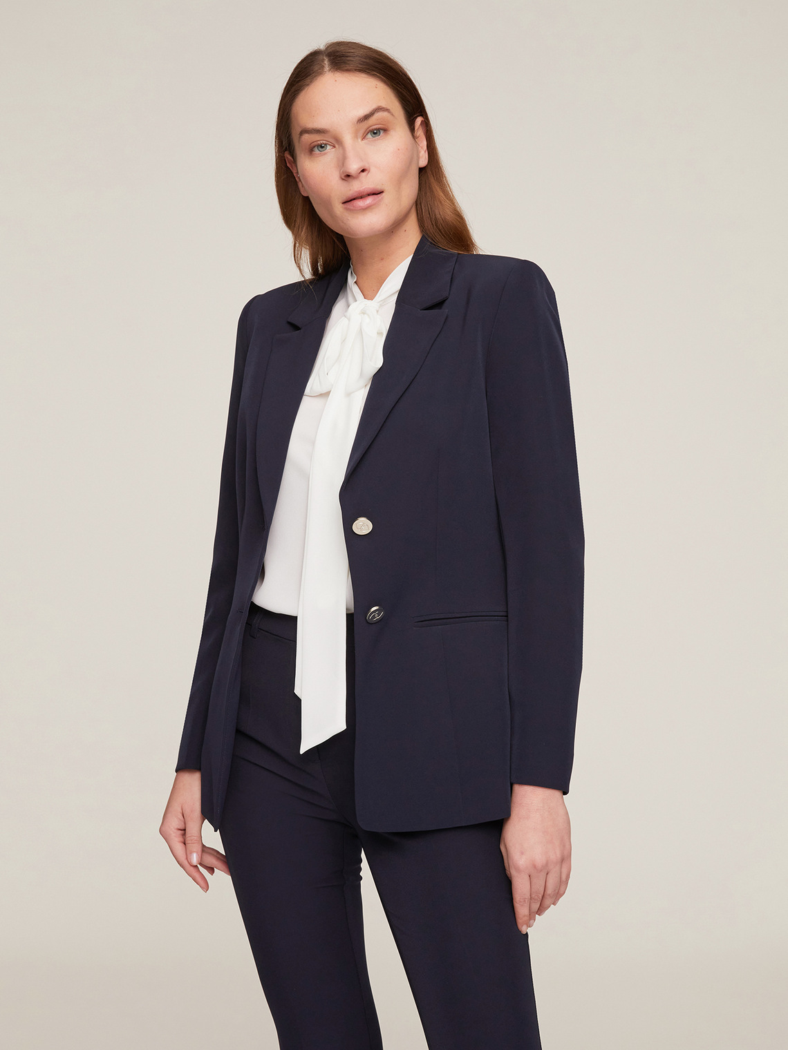 Blazer Donna Elegante Donna Corto Monopetto Tessuto Crepe
