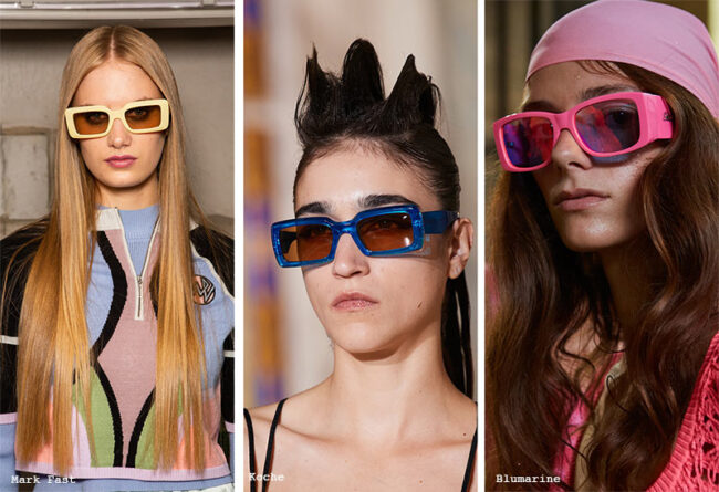 Occhiali da sole squadrati moda estate 2022