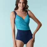 Costume modellante contenitivo Lovable blu e azzurro stampa animalier