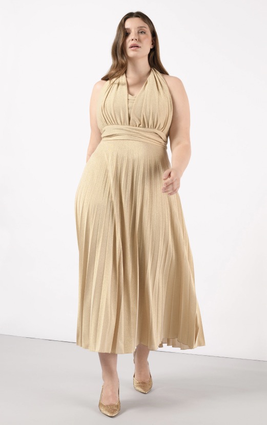 Abito dorato curvy Rinascimento